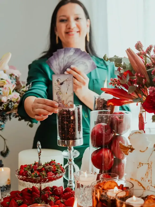 Leitura de tarot em curso
